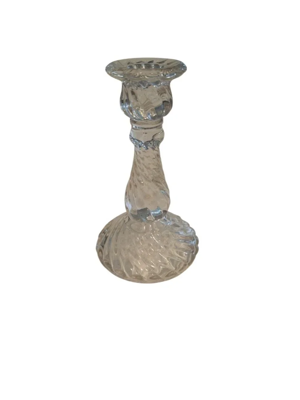 Vintage Clear Glass Candlestick 6